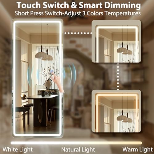 GLSLAND 65"x26" LED Mirror Full Length, Floor Mirrors with Lights - Image 4