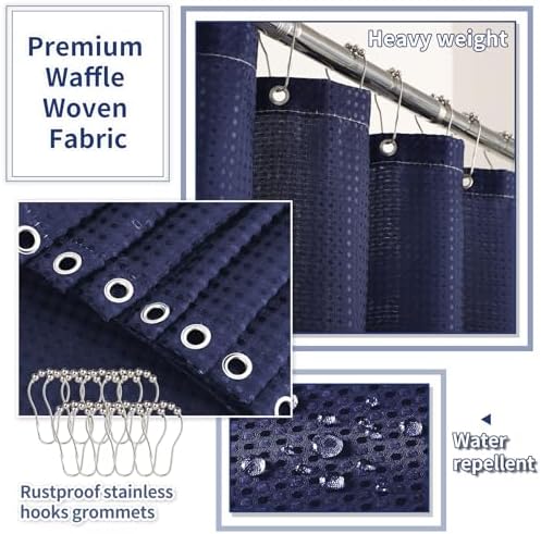 XLHOMO 26PC Bathroom Accessories Set - Gorgeous Blue Bathroom Set, Bathroom Accessory Set, Blue Shower Curtain Set with Bathtub Mats for Shower Tub - Image 7