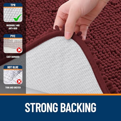 OLANLY Bathroom Rugs 36x24, Extra Soft Absorbent Chenille Bath Rugs - Image 6