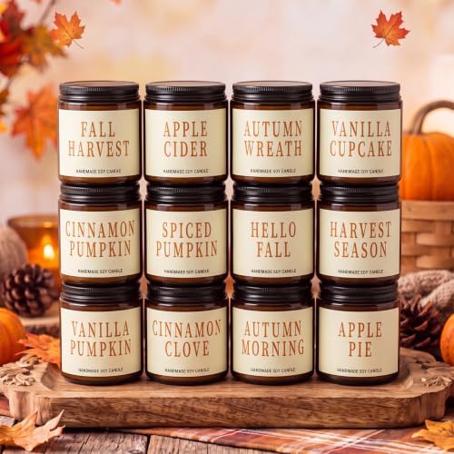 Landhoow 12 Pcs Fall Scented Candle Gifts Set for Women, Fall-Minimalist by Landhoow