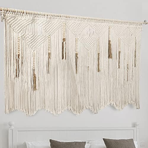ANPHSIN Extra Large Macrame Wall Hanging, 70.8x39in, Includes Rod by ANPHSIN