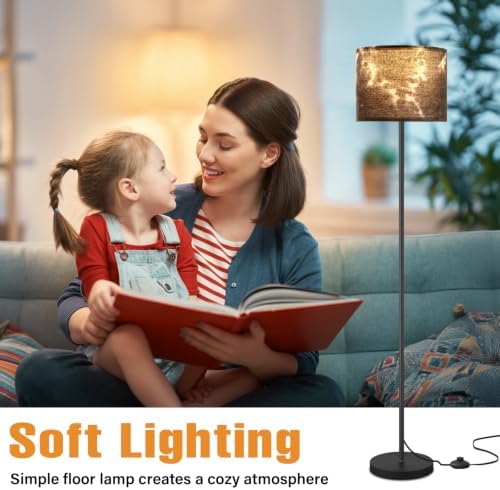Ambimall 60'' Modern Floor Lamp with Shade, Tall Lamps for Living Room, Bedroom, Office, Dining Room, Hand-Dyed Blue Lampshade(Without Bulb) - Image 6