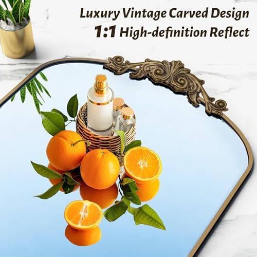 Vintage Full Length Mirror,78"x38" Arched Antique Floor Mirror with Carved Metal Frame,Large Standing Wall Mounted or Leaning Mirror for Bedroom Living Room Entryway,Bronze - Image 6
