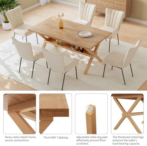 HIPIHOM Dining Table Set for 4,Kitchen Table with Dining Chairs - Image 4