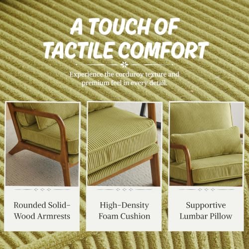 Karl home Mid-Century Modern Accent Reading Chair, Green - Image 5