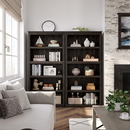 GarveeHome 5 Tier Farmhouse Bookcase, 67.4 in Tall Book Shelf with Storage - Image 4