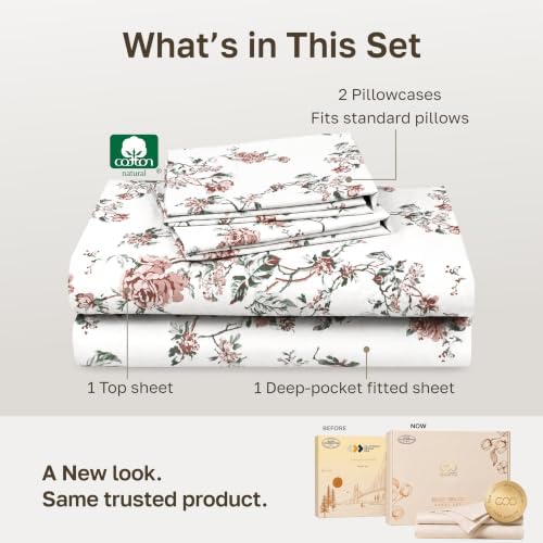 California Design Den Soft 100% Cotton Sateen Queen Sheet Set, 4 Pcs - Image 3