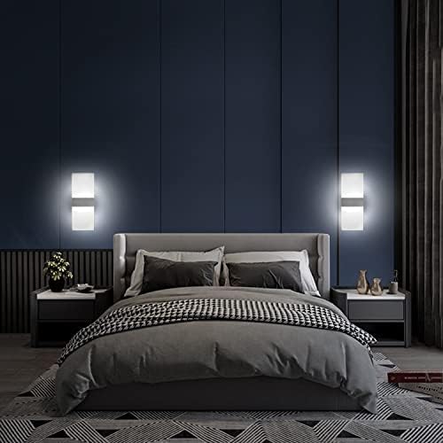 KICAAO Modern Wall Sconces Set of Two, Led Wall Light 10w, 6000k White Light Up Downlight, Hardwired Acrylic Wall Light Lighting, Suitable for Living Room Corridor Bedside (Cool White 6000K 2Pack) - Image 4