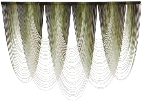 Macrame Wall Hanging Dip-Dyed Green Fiber Art Boho Wall Decor 57" W*41" L - Image 4