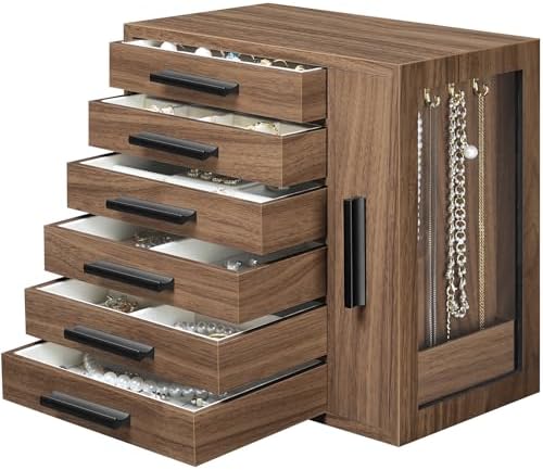 HOOBRO Wooden Jewelry Box for Women, Large Jewelry Organizer Box by HOOBRO