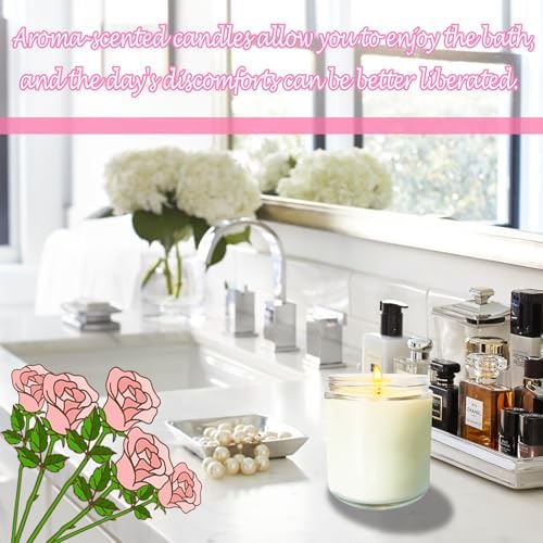 12 Pcs 8 Oz Bulk White Soy Candles,Rose Scented Candles Set,Bulk Aromatherapy Candle,Great Stress Relieving Scented Candle for Girls as a Gift for Birthdays, Weddings and More! - Image 4