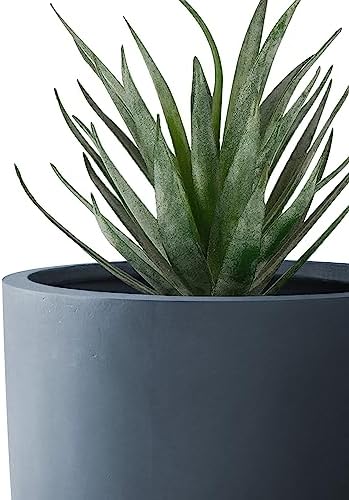 Kante Set of 3 Charcoal Concrete Capsule Planters 13.1" 11" 9" Dia - Image 7