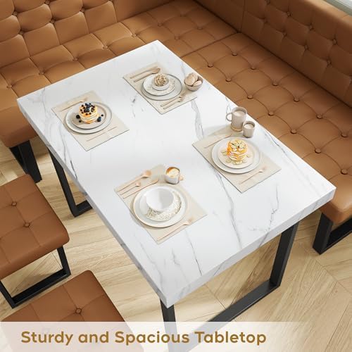 XIAO WEI Corner Dining Table Set for Small Spaces, 72 Inch Breakfast Nook with Storage Banquette, 5 Piece Dining Set with Upholstered Bench, Modern Caramel Brown - Image 5