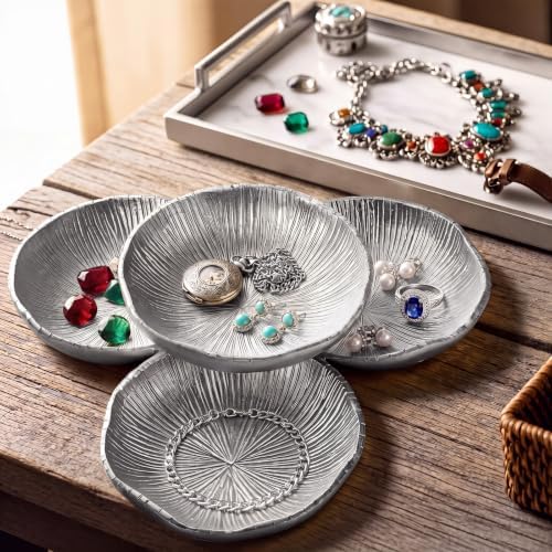 2 Pack Cluster of 4 Serving Trays Silver Small Resin Cluster Bowl - Image 6