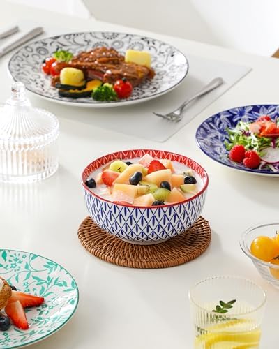 vancasso SELENE Plates and Bowls Set for 4, 12 Pieces Dinnerware Sets, Mircowave and Dishwasher Safe Dishes Set, Porcelain Muted Dinnerware - Image 6