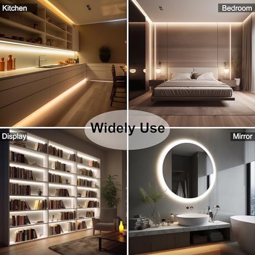 CCT COB LED Strip Lights, 49ft Dimmable 2700K-6500K 24V Tunable White LED Light Strip Kit, High Density CRI 90+ LED Strips with Remote Controller and Power Supply, for Bedroom Kitchen Home Lighting - Image 6