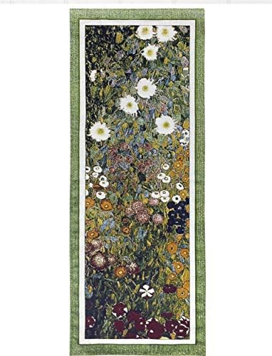 Flower Garden by Gustav Klimt | Woven Tapestry Wall Art Hanging | Multi-Color Floral Ensemble | 100% Cotton USA Size 52x20 by FineArtTapestries