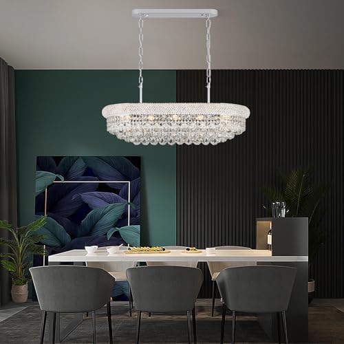 Chrome Crystal Chandeliers for Dining Room，9-Lights L31 Inch - Image 6