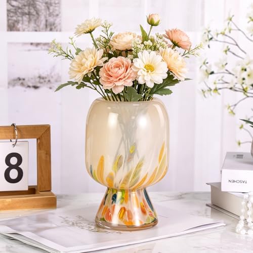 KAMMAK Glass Vase,Colored Hand Blown Decorative Vase - Image 3