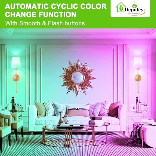Depuley Battery Operated Wall Sconce: Set of 2 Wireless Wall Lights with Remote for Bedroom - Rechargeable 15 Colors Gold Wall Lamp for Living Room Hallway (Pack of 2) - Image 4