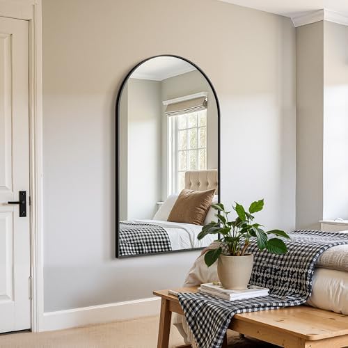 FICTOR 30" x 55" Arched Bathroom Vanity Mirror for Over Sink, Black - Image 6