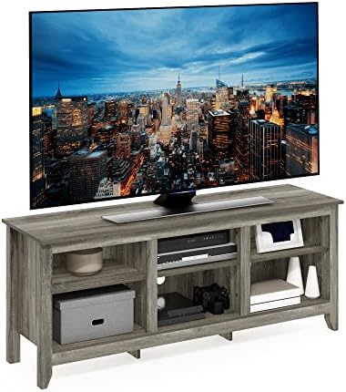 Furinno Jensen TV Stand for TV up to 65 Inch, 2-Tier Grey Entertainment Center, TV Console with Cable Management, for Living Room, Bedroom, Grey Oak - Image 3