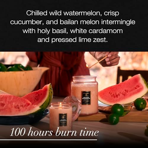 Voluspa Kalahari Watermelon, Large Candle Jar, 18 oz, 100 Hour Burn Time, Coconut Wax for Clean Burning, Handcrafted in the USA - Image 6