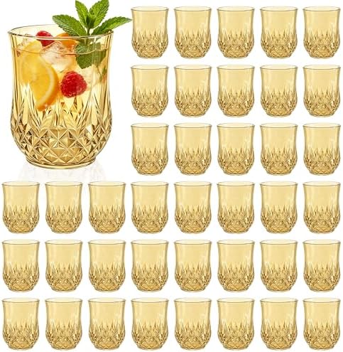 40 Pack Plastic Stemless Wine Glasses, 12oz Unbreakable Wine Cups by LEYIQU