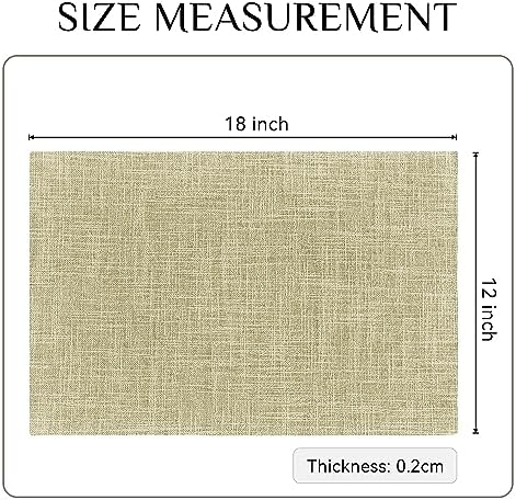 Softalker Faux Linen Cloth Placemats Set of 6-12 x 18 Inch, Light Linen - Image 6