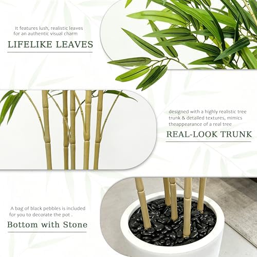 Fake Bamboo Tree,6FT Artificial Plants for Home Office Decor - Image 2
