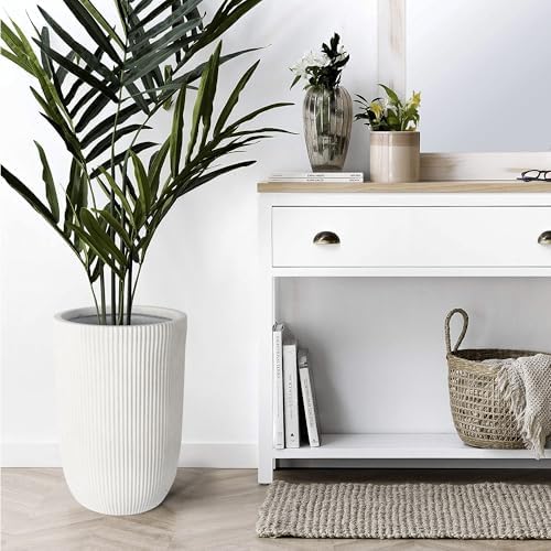 Oakrain 18" Tall Planter White Large Indoor Outdoor Decorative Pot - Image 4