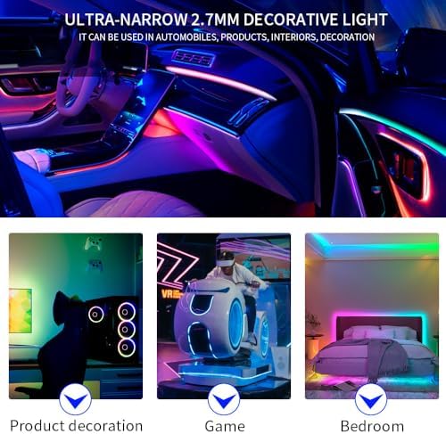 9.8FT WS2812B WS2812 2.7mm Ultra Narrow LED Strip,160LEDs/m Individually Addressable Dream Color Flexible Smart Light Tape for Bedroom,Kitchen,Stage,TV Backlight,DC5V - Image 6