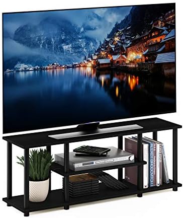 Furinno Turn-N-Tube No Tools 3D 3-Tier Entertainment TV Stand up to 50 inch TV, Round Tubes, Walnut by Furinno-FitsYourSpaceFitsYourBudget