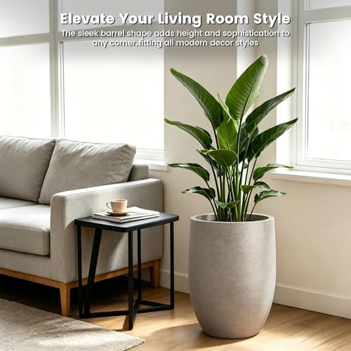 Kante Accent Round Curved Weathered Concrete Planter 12.6" Dia, Outdoor - Image 3