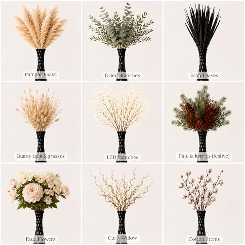 Leewadee Large Floor Vase 34 inches Mango Wood for Pampas Grass, Dried Flowers - Image 6
