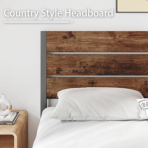Fluest Full Bed Frame with Headboard and Footboard, Metal Full Bed Frame with Under Bed Storage, All-Metal Support System, No Box Spring Needed, Easy Assembly,Rustic Brown - Image 5