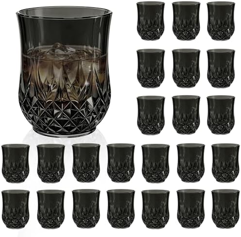 24 Pack Plastic Stemless Wine Glasses, 12oz Unbreakable Wine Cups by LEYIQU