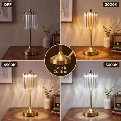 Set of 2 Vintage Cordless Accent Table Lamp 14" High - Image 6