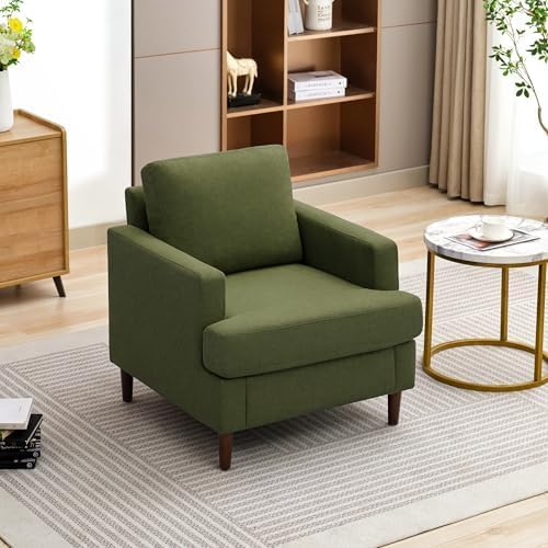 Weture Mid-Century Accent Chair, Green Armchair Living Room Chairs, 2 Pack - Image 3
