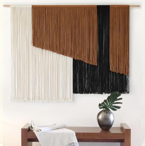 Jakalin Macrame Wall Hanging, Dip Dye Fiber Yarn Art, Boho, 57"x43" - Image 2