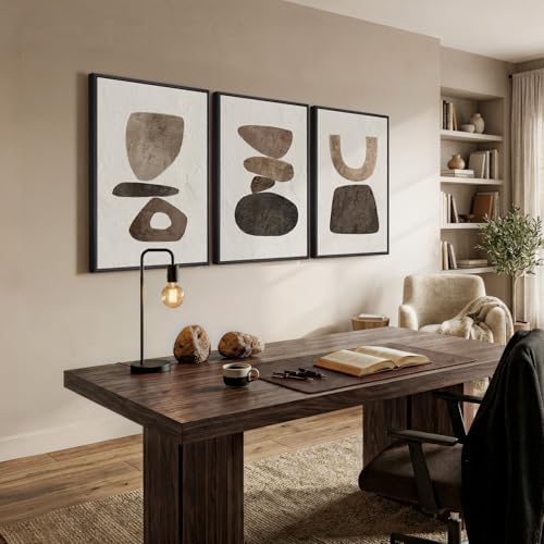 Large Framed Minimalist Abstract Canvas Wall Art for Living Room, 24x36 In - Image 2