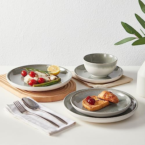 Pokini Stoneware Dinnerware Sets for 8, 24pcs Plates and Bowls Sets Dishes - Image 5