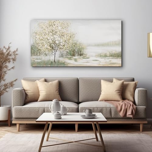 Green Wall Art Canvas Wall Art Decor Spring Scene Nature Landscape Wall Painting Decorations Artwork Wall Art Prints Pictures For Room Living Room Bedroom Office Decor 20x40 Inch - Image 2