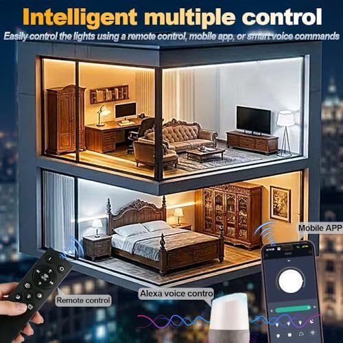Diffused CCT COB LED Light Strip,5Rolls*3.28FT,2700K-6500K Dimmable,Smart Transformer Support Remote/App/Alexa Voice Control,for Display Case,Book Shelves,Kitchen Under Cabinet DIY Lighting - Image 4