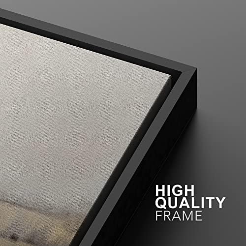 SIGNWIN Framed Canvas Print Wall Art Set Grunge Duotone Tan Landscape Abstract Shapes Illustration Modern Art Decorative Nordic Chic Relax/Zen for Living Room, Bedroom, Office - 24"" x36 x2 Black - Image 4
