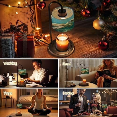 Candle Warmer Lamp with Timer Hyper Realistic Sea Turtle Navigating Vibrant Coral Dimmable Wax Warmer with 4 Bulbs for Jar Candles Women Birthday Gifts House Warming New Home Decor - Image 7