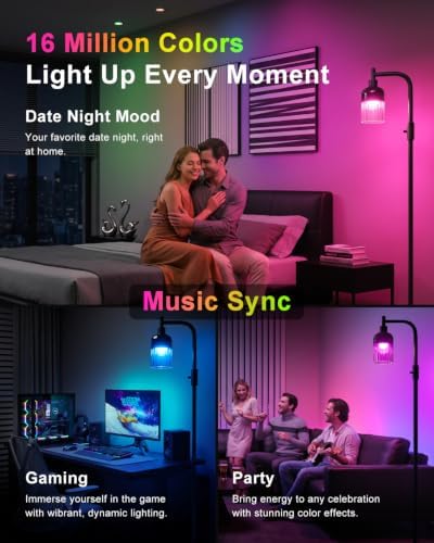 Smart RGB Arc Floor Lamp, App Control, Compatible with Alexa - Image 6
