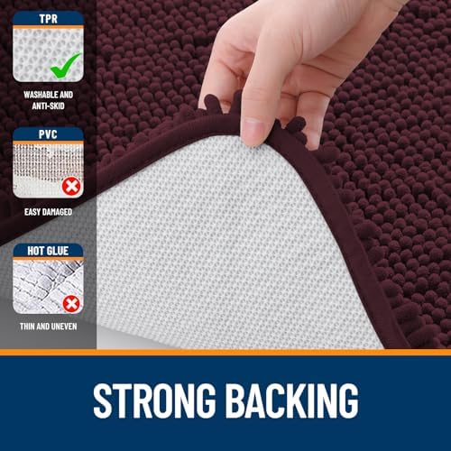 OLANLY Bathroom Rugs 32x20, Extra Soft Absorbent Chenille Bath Rugs - Image 6