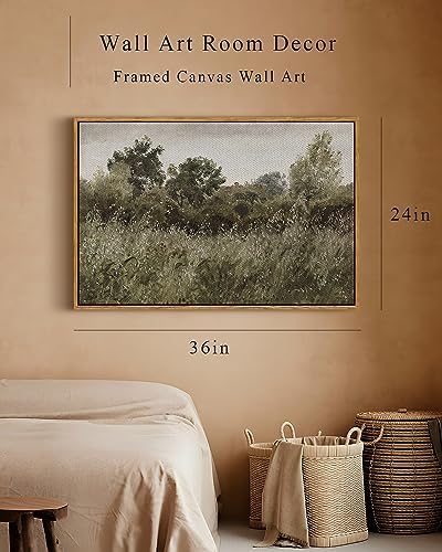 InSimSea Framed Canvas Wall Art, Countryside Field Modern Farmhouse Decor, Canvas Wall Art for Bedroom, French Country Decor, 24"x36" - Image 5