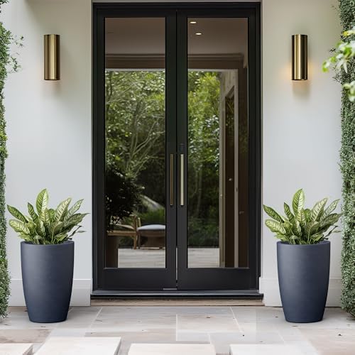 Kante Accent Round Tapered Charcoal Concrete Planter 18.1" Tall, Outdoor - Image 5